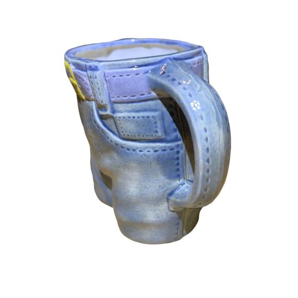 VTG 1977 Planter Byron Molds Handcrafted blue jeans Pant Ceramic 16oz Cup - Picture 4 of 7